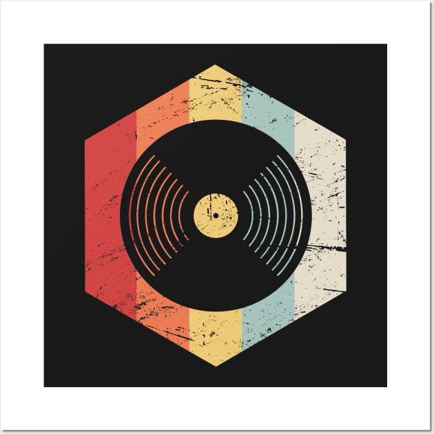 Retro 70s Vinyl Record Icon Wall Art by MeatMan